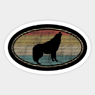 Wolf Lovers, Funny Vintage Animal Lovers Design Sticker